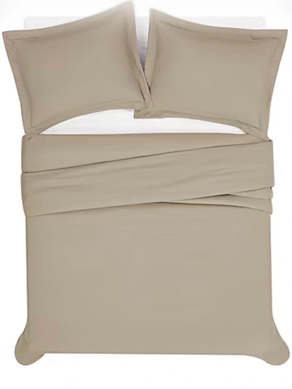 London Fog Solid Taupe Duvet 3-Piece Set - Neutral Bedding